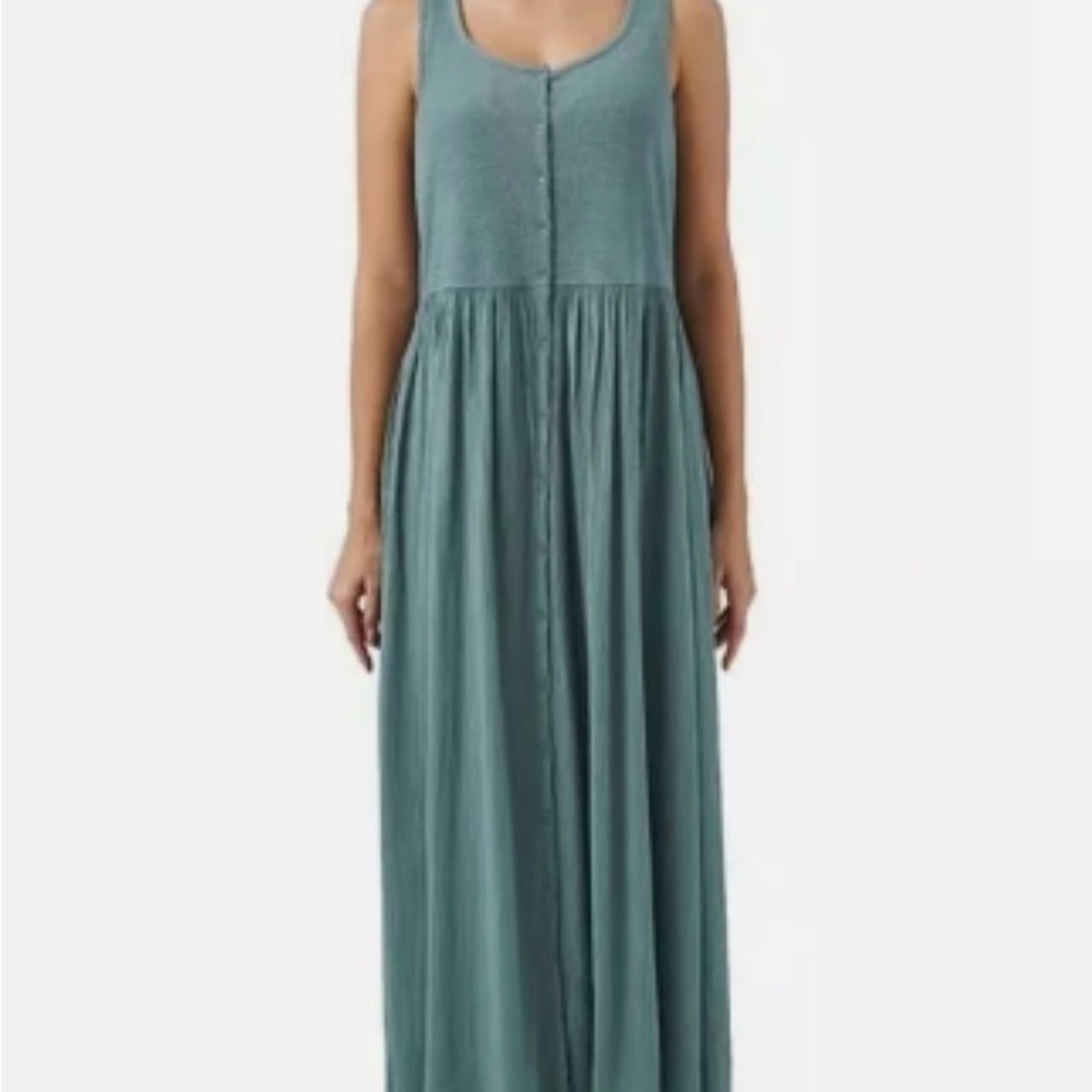 Frye Teal Sleeveless Button-Front Midi Dress